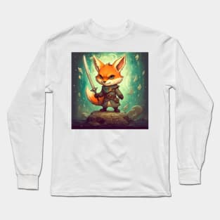 Cute Fierce Warrior Fox Long Sleeve T-Shirt